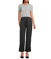 Gianni Bini Everyday Short Sleeve Crew Neck Cardigan