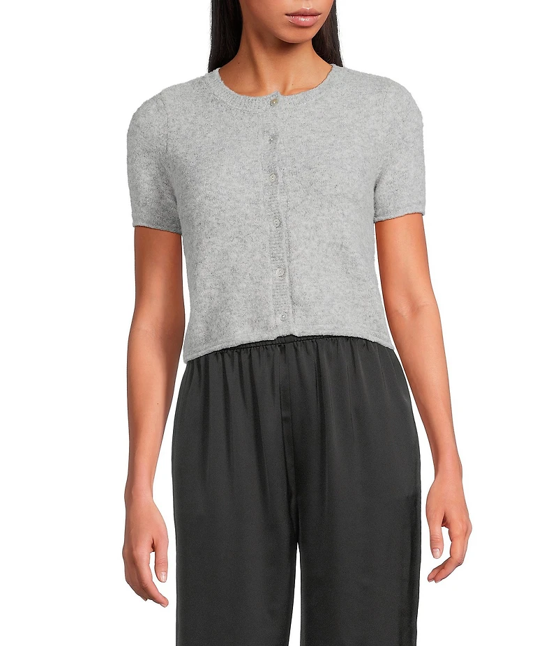 Gianni Bini Everyday Short Sleeve Crew Neck Cardigan