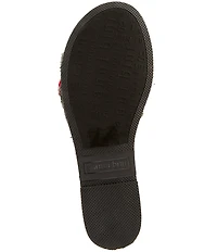 Gianni Bini Fabin Raffia Rhinestone Chili Pepper Slide Sandals