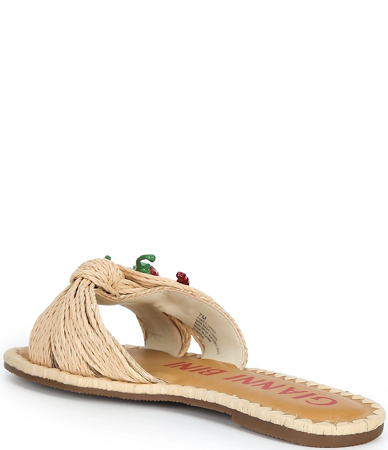 Gianni Bini Fabin Raffia Rhinestone Chili Pepper Slide Sandals