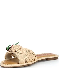 Gianni Bini Fabin Raffia Rhinestone Chili Pepper Slide Sandals
