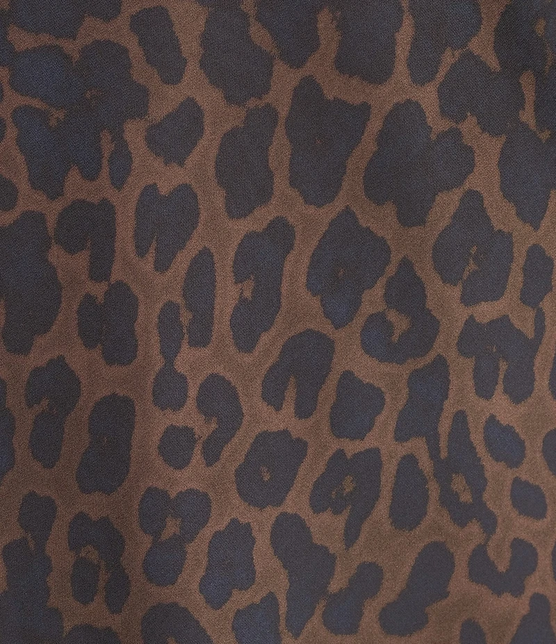 Gianni Bini Faye Leopard Print Satin Lace Detail Slip Dress