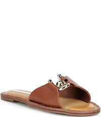 Gianni Bini Ferrel Leather Ornamented Slide Sandals