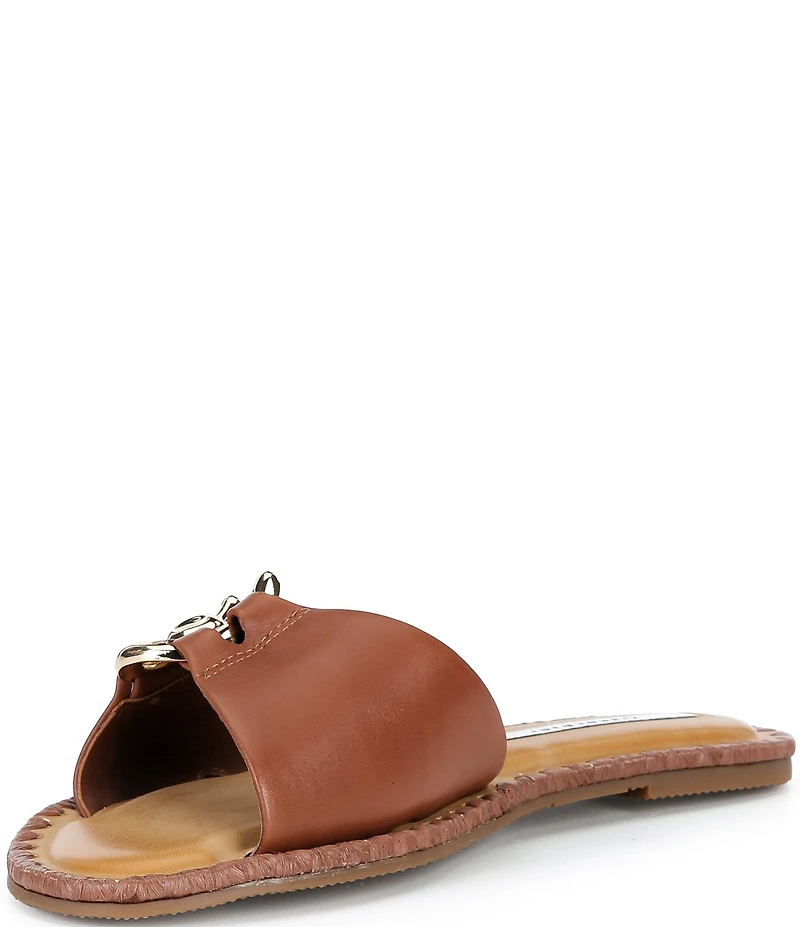 Gianni Bini Ferrel Leather Ornamented Slide Sandals