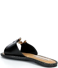 Gianni Bini Ferrel Leather Ornamented Slide Sandals
