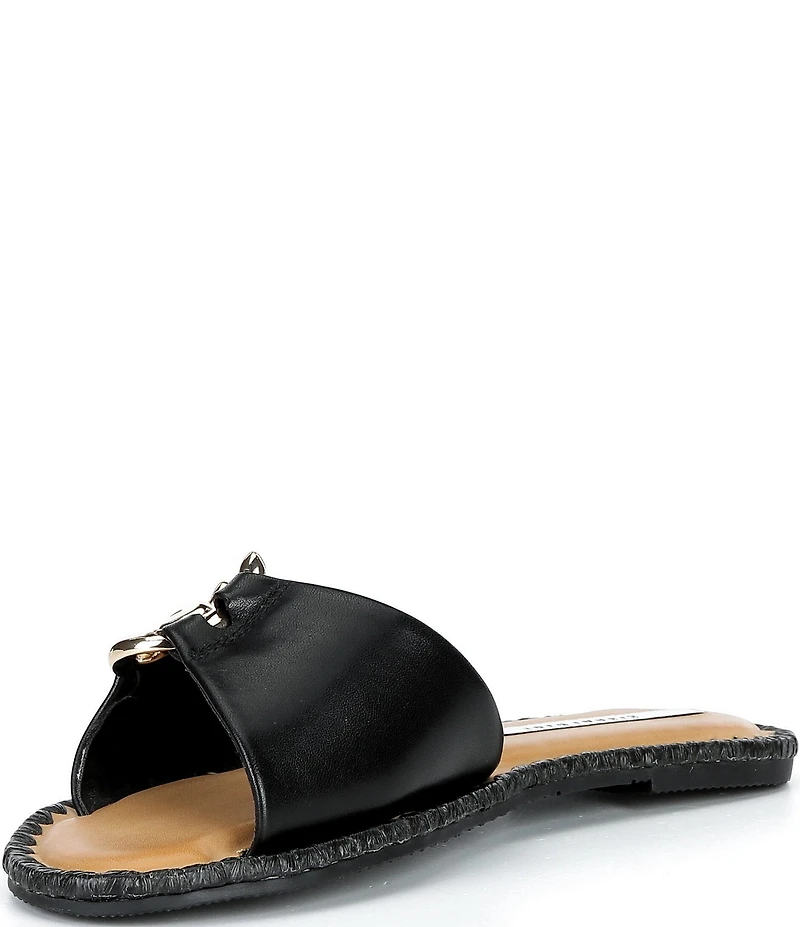 Gianni Bini Ferrel Leather Ornamented Slide Sandals