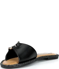 Gianni Bini Ferrel Leather Ornamented Slide Sandals