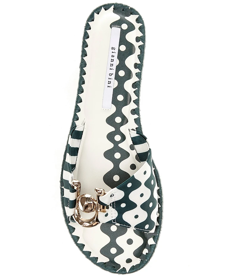 Gianni Bini Ferrel Striped Ornamented Slide Sandals