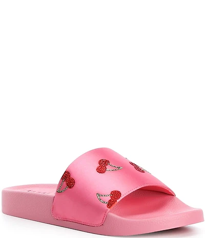 Gianni Bini Fifi Cherry Rhinestone Pool Slides