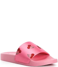 Gianni Bini Fifi Cherry Rhinestone Pool Slides