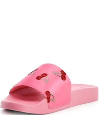 Gianni Bini Fifi Cherry Rhinestone Pool Slides