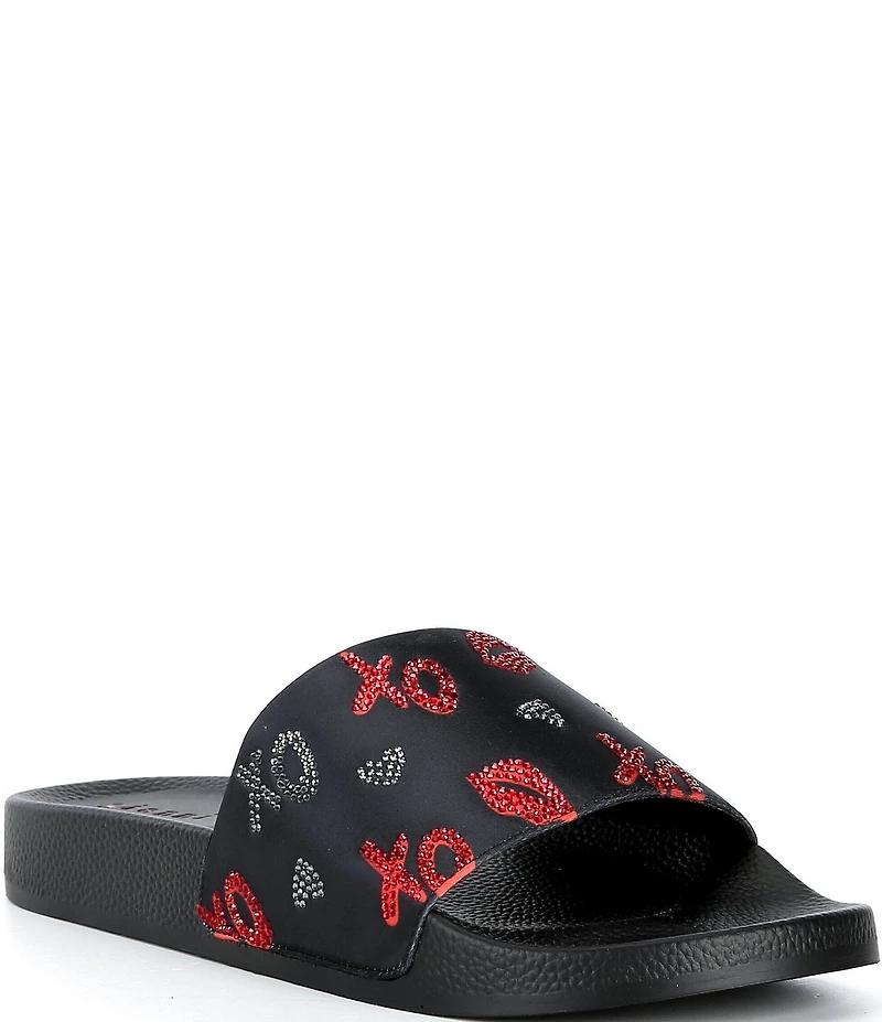 Gianni Bini Fifi XO Rhinestone Pool Slide Sandals