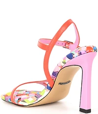 Gianni Bini Fionah Leather Multi Checkered Strappy Dress Sandals