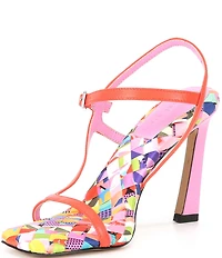 Gianni Bini Fionah Leather Multi Checkered Strappy Dress Sandals