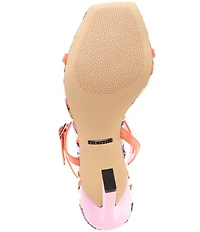 Gianni Bini Fionah Leather Multi Checkered Strappy Dress Sandals