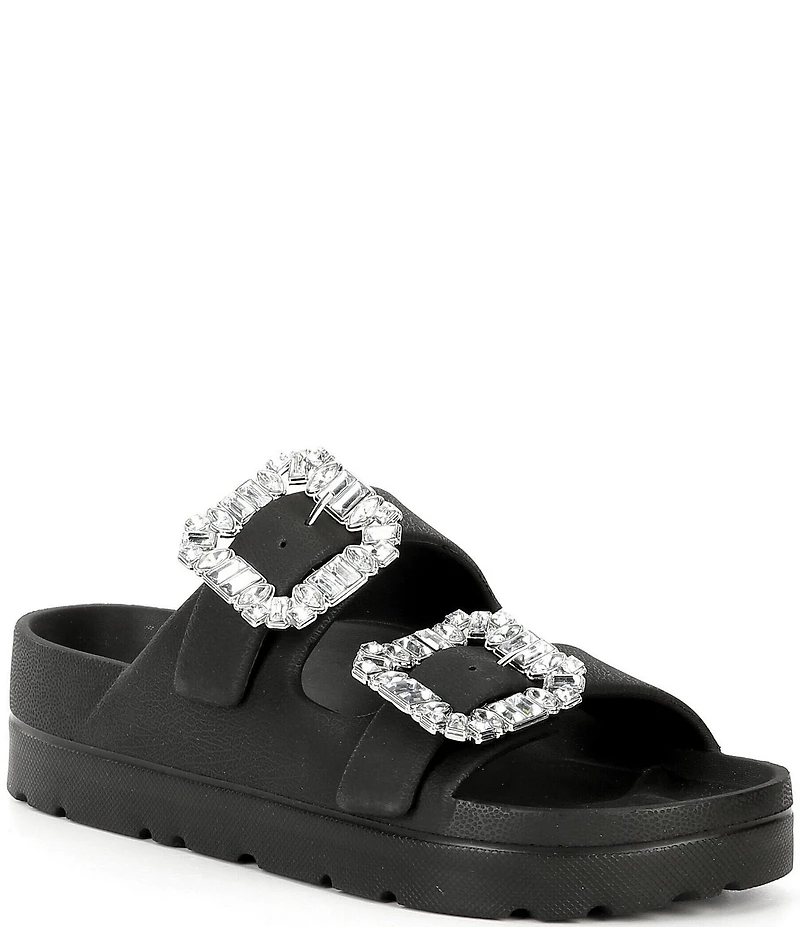Gianni Bini Floatie Jewel Buckle Ornament EVA Pool Slide Sandals