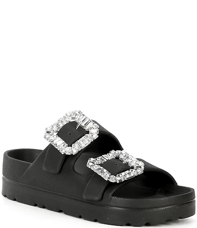 Gianni Bini Floatie Jewel Buckle Ornament EVA Pool Slide Sandals