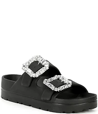 Gianni Bini Floatie Jewel Buckle Ornament EVA Pool Slide Sandals