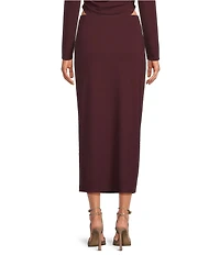 Gianni Bini Fold Over Knit Bodycon Maxi Skirt