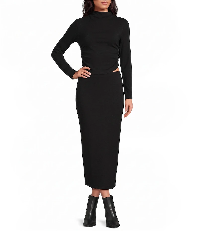 Gianni Bini Fold Over Knit Bodycon Maxi Skirt