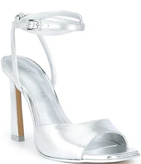 Gianni Bini Foles Leather Ankle Wrap Square Toe Dress Sandals