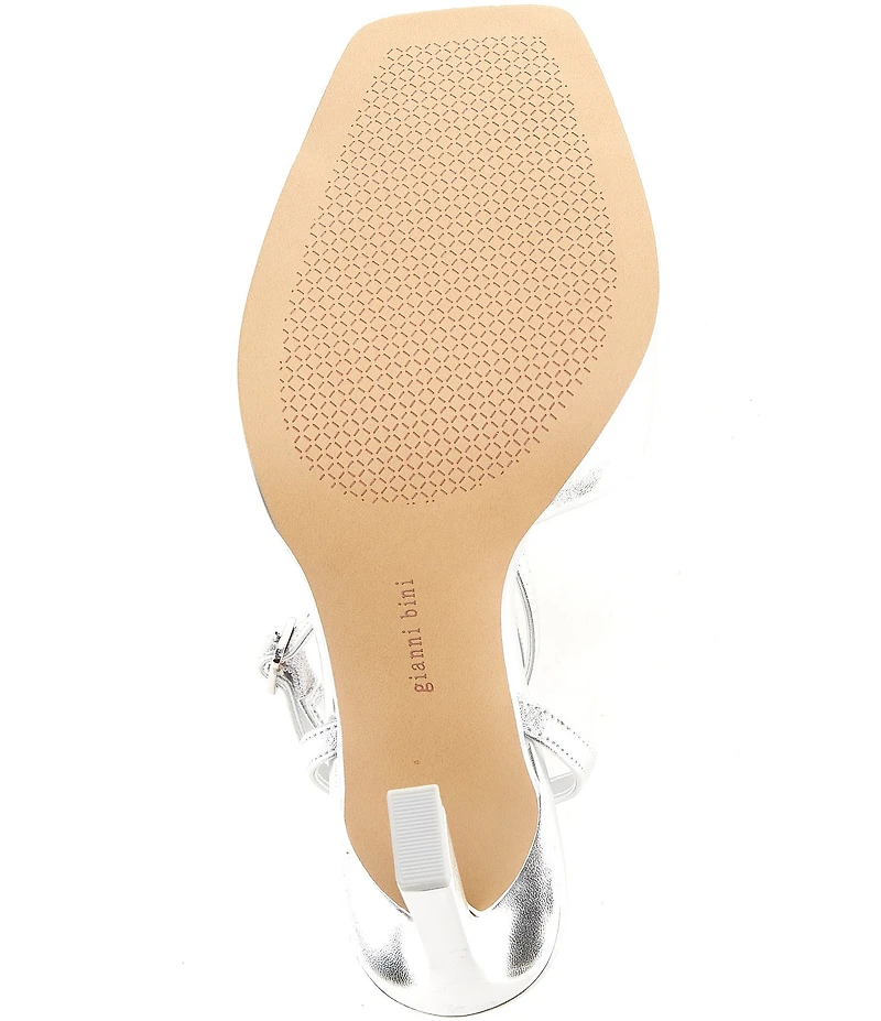 Gianni Bini Foles Leather Ankle Wrap Square Toe Dress Sandals