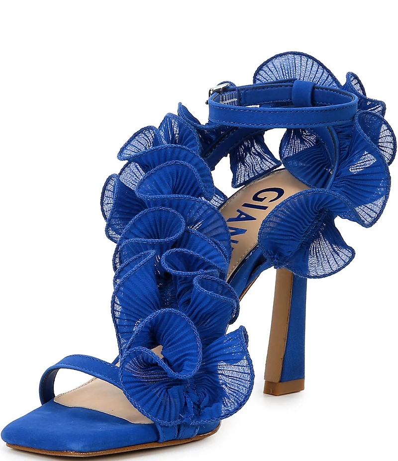 Gianni Bini Franz Suede Chiffon Ruffle Dress Sandals