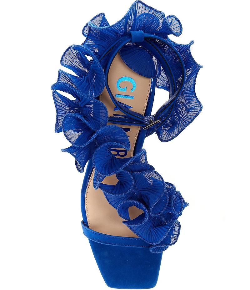 Gianni Bini Franz Suede Chiffon Ruffle Dress Sandals