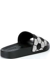 Gianni Bini Futbol Rhinestone Soccer Banded Pool Slide Sandals