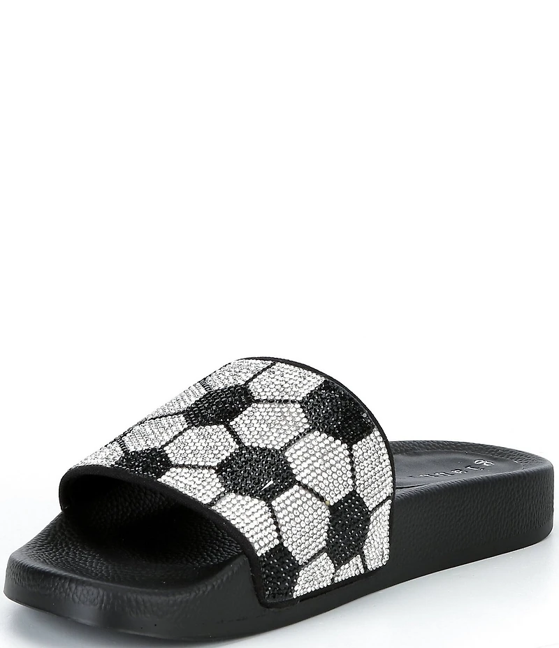 Gianni Bini Futbol Rhinestone Soccer Banded Pool Slide Sandals
