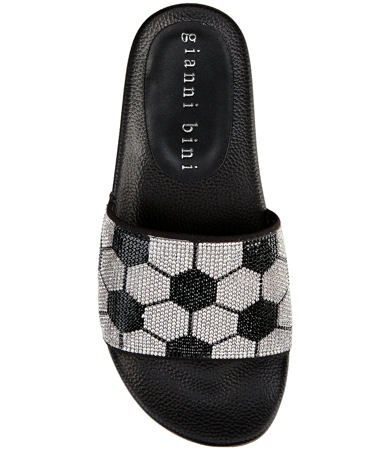 Gianni Bini Futbol Rhinestone Soccer Banded Pool Slide Sandals