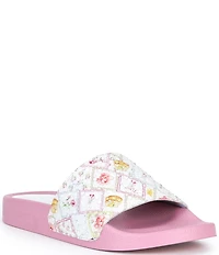 Gianni Bini Fyffer Two Printed Rhinestone Pool Slide Sandals