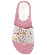 Gianni Bini Fyffer Two Printed Rhinestone Pool Slide Sandals