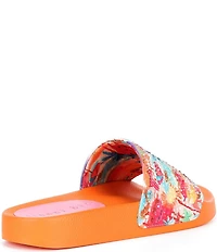 Gianni Bini Fyffer Two Sun Printed Rhinestone Pool Slide Sandals