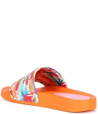 Gianni Bini Fyffer Two Sun Printed Rhinestone Pool Slide Sandals
