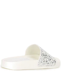 Gianni Bini Fyffer Three Rhinestone and Pearl Pool Slide Sandals