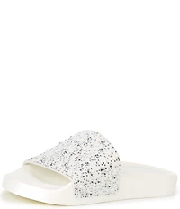 Gianni Bini Fyffer Three Rhinestone and Pearl Pool Slide Sandals