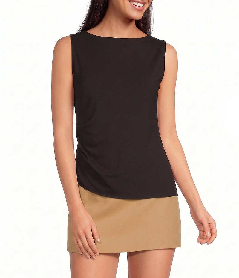 Gianni Bini Gabrielle Boat Neck Sleeveless Asymmetrical Knit Tank