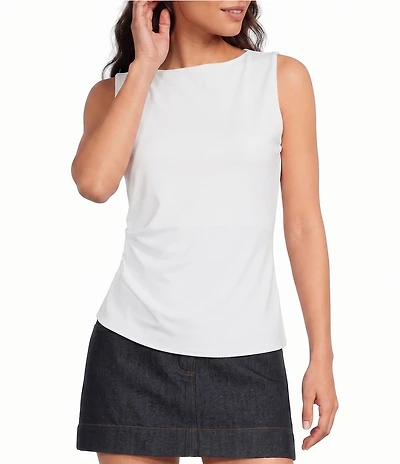 Gianni Bini Gabrielle Boat Neck Sleeveless Asymmetrical Knit Tank