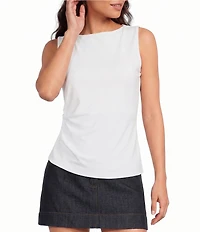 Gianni Bini Gabrielle Boat Neck Sleeveless Asymmetrical Knit Tank