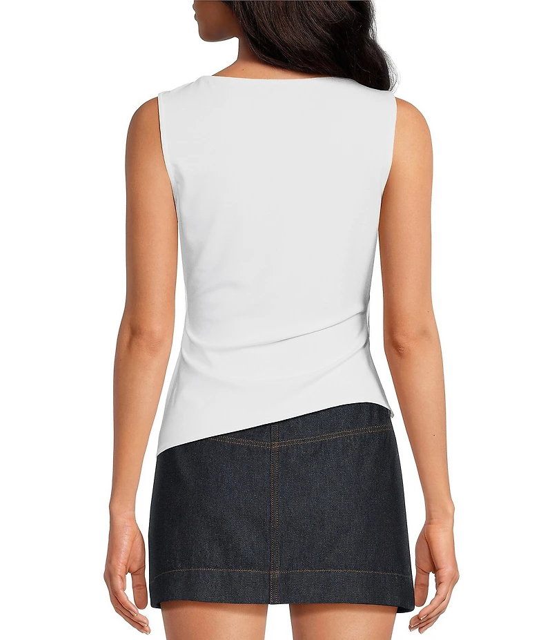 Gianni Bini Gabrielle Boat Neck Sleeveless Asymmetrical Knit Tank