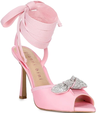 Gianni Bini Gardner Satin Lace Up Dress Sandals