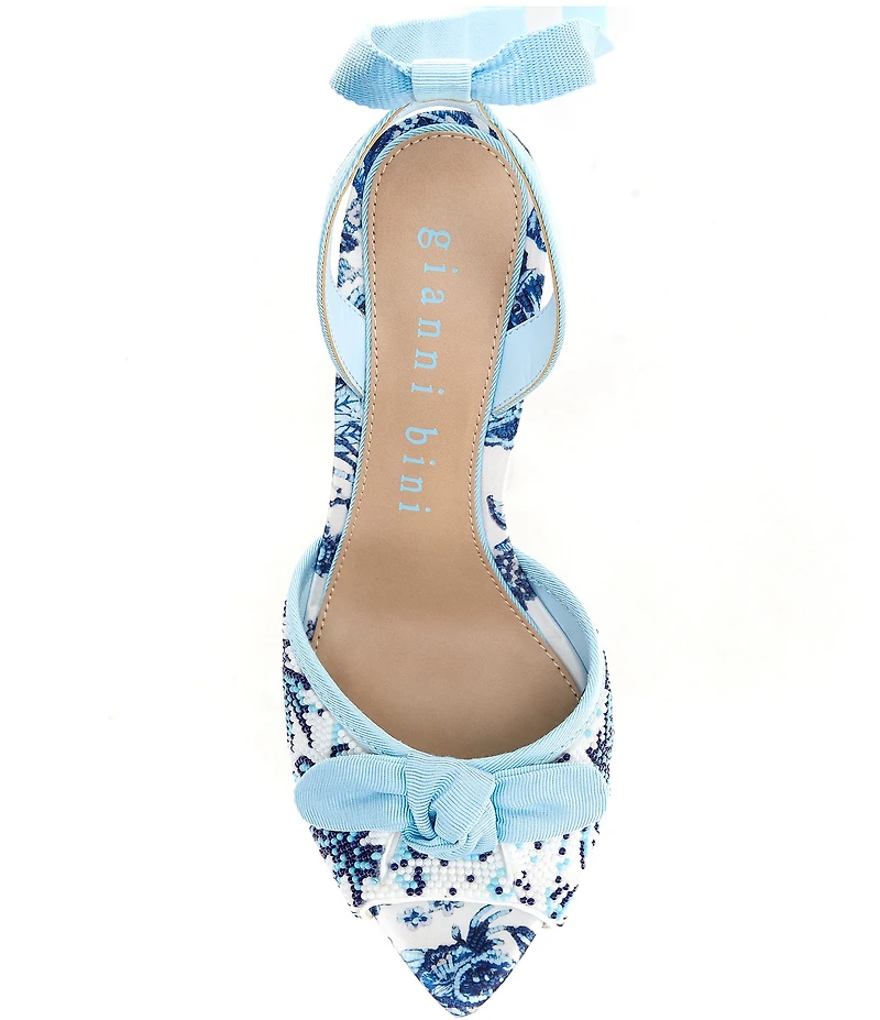 Gianni Bini Gardner Three Beaded Lace Up Dress Sandals