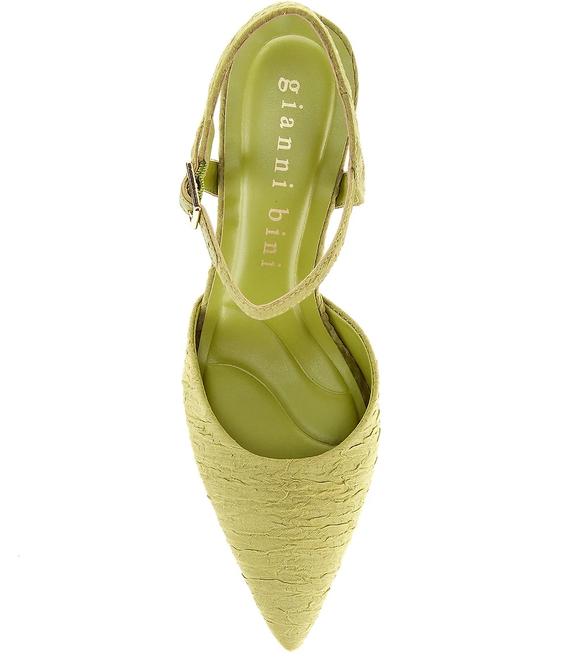 Gianni Bini Geno Brocade Ankle Strap Pointed Toe Pumps