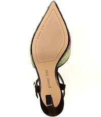 Gianni Bini Geno Two Pattern Rhinestone Ankle Strap Pointed Toe Pumps