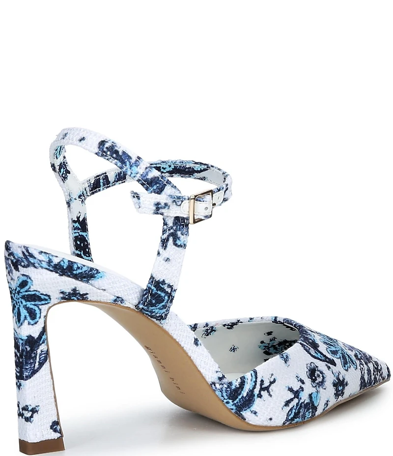 Gianni Bini Geno Printed Ankle Wrap Pointed Toe Pumps
