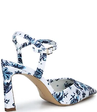 Gianni Bini Geno Printed Ankle Wrap Pointed Toe Pumps