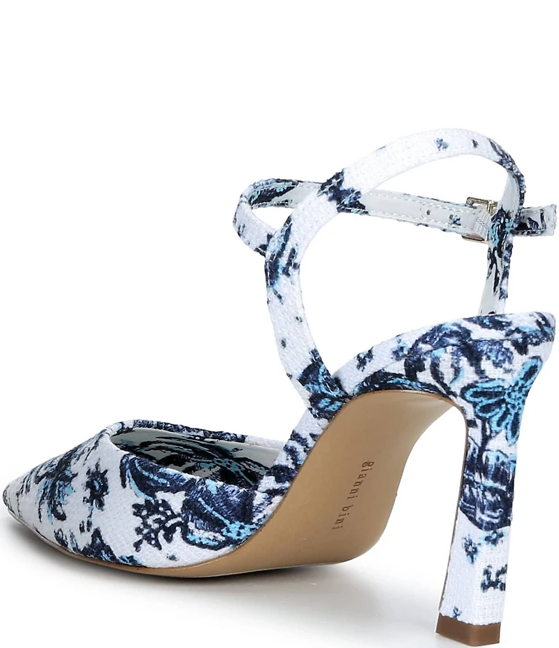 Gianni Bini Geno Printed Ankle Wrap Pointed Toe Pumps