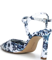 Gianni Bini Geno Printed Ankle Wrap Pointed Toe Pumps