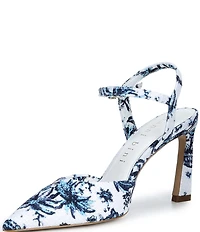 Gianni Bini Geno Printed Ankle Wrap Pointed Toe Pumps